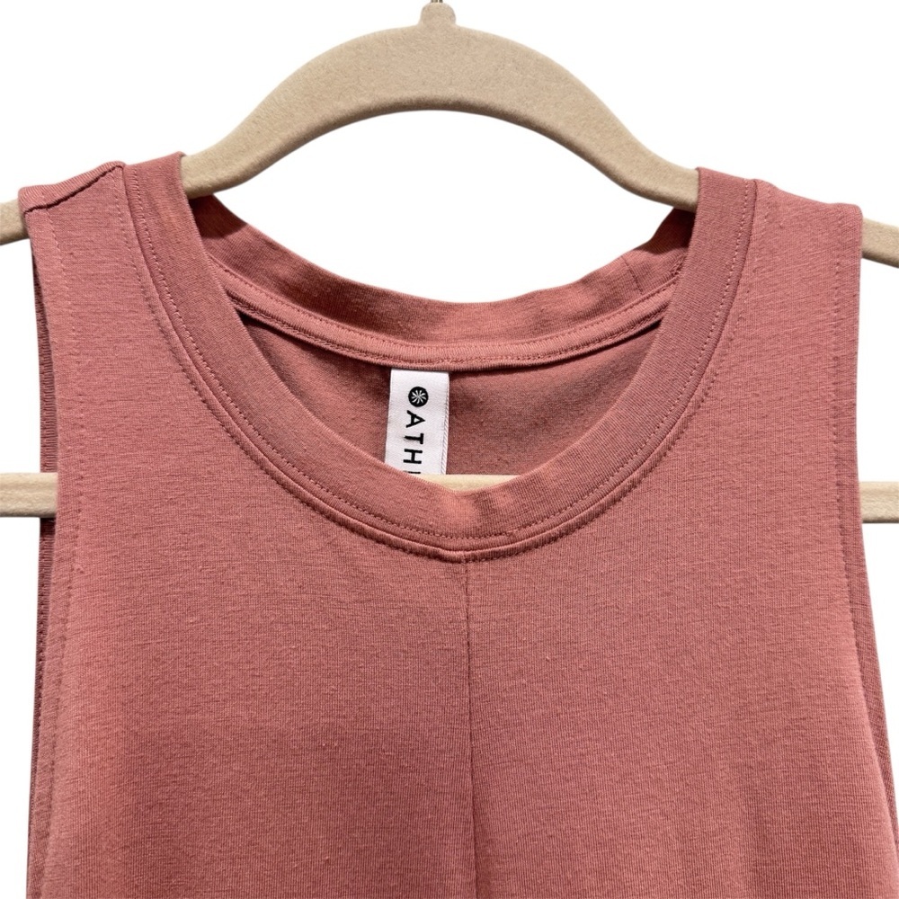 Athleta Destination Maxi Tank Dress Cotton Blend Athleisure Palermo Pink Mauve M - Picture 4 of 10